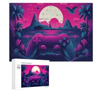 300 PCS Rompecabezas para Adolescentes Vibrant Tropical Sunset with Game Controller Rompecabezas para Adultos Juguetes Antiestrés Regalo De Cumpleaños Regalo De Cumpleaños, Regalos, 300 PCS