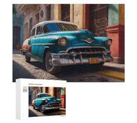 300 PCS Rompecabezas para Adolescentes Vintage Car in Historic Street Rompecabezas para Adultos Juegos Familiares Regalo De Cumpleaños Diversión En Casa Actividades, 300 PCS