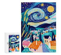 300 PCS Rompecabezas para Adolescentes Vivid Fauvist Vision of Starry Night Rompecabezas para Adultos Juego Práctico Difícil Interacción Entre Padres E Hijos 300 PCS
