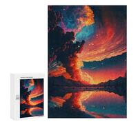 300 PCS Rompecabezas para Adolescentes Volcanic Sky Reflections Juegos Familiares De Rompecabezas para Adultos Que Mejoran La Memoria Ayudan A Ejercitar El Cerebro 300 PCS