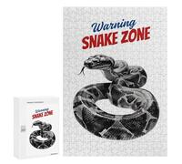 300 PCS Rompecabezas para Adolescentes Warning Snake Zone Watercolor Rompecabezas para Adultos Juegos Relajantes Mejora La Memoria Interacción Entre Padres E Hijos 300 PCS