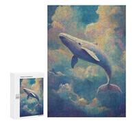 300 PCS Rompecabezas para Adolescentes Whale in The Sky Painting Rompecabezas para Adultos Juegos De Relajación Decoración De Pared Ayuda A Ejercitar El Cerebro 300 PCS