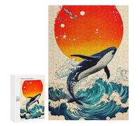 300 PCS Rompecabezas para Adolescentes Whale Ocean Waves Sunset Rompecabezas para Adultos Regalos De Cumpleaños Juego Familiar Apto para Personas De 14 Años En Adelante 300 PCS