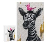 300 PCS Rompecabezas para Adolescentes Whimsical Zebra and Bird Rompecabezas para Adultos Juegos Relajantes Que Mejoran La Memoria Actividades Divertidas En Casa 300 PCS