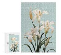 300 PCS Rompecabezas para Adolescentes White Lily Easter Flower Rompecabezas para Adultos Juegos Familiares Mejora La Memoria Regalos para Amigos Y Familiares 300 PCS