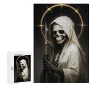 300 PCS Rompecabezas para Adolescentes White Santa Muerte Rompecabezas para Adultos Juegos Divertidos Regalo De Cumpleaños Cumpleaños Y Navidad 300 PCS