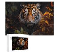 300 PCS Rompecabezas para Adolescentes Wild Tiger in Autumn Forest Rompecabezas para Adultos Juego De Ingenio Regalos para Mujeres Cumpleaños Y Navidad 300 PCS
