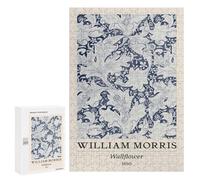 300 PCS Rompecabezas para Adolescentes William Morris Wallflower Floral Blue Rompecabezas para Adultos Juegos Familiares Corte De Precisión Difícil Y Desafiante 300 PCS