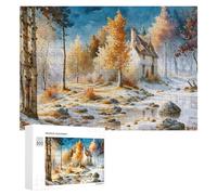 300 PCS Rompecabezas para Adolescentes Winter Cottage Serenity Rompecabezas para Adolescentes Juguetes Antiestrés Vacaciones En Casa Matar El Tiempo Desafío Educativo 300 PCS