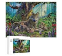 300 PCS Rompecabezas para Adolescentes Wolf Family in Enchanted Forest Rompecabezas para Adultos Juguetes Antiestrés Regalo De Cumpleaños Regalo De Cumpleaños, Regalos, 300 PCS