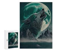 300 PCS Rompecabezas para Adolescentes Wolf Howling at Moon Rompecabezas para Adolescentes Juguetes Antiestrés Vacaciones En Casa Matar El Tiempo Desafío Educativo 300 PCS