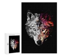 300 PCS Rompecabezas para Adolescentes Wolf Low Poly Abstract Rompecabezas para Adultos Juegos Relajantes Mejora La Memoria Interacción Entre Padres E Hijos 300 PCS