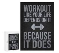 300 PCS Rompecabezas Para Adolescentes Workout Like Your Life Depends On It, Gym Motivation Rompecabezas Para Adolescentes Para Mejorar La Memoria Cada Pieza Es Única - Regalos Y Cumpleaños Únicos 300