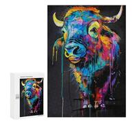 300 PCS Rompecabezas para Adolescentes Yak Popart Painting Rompecabezas para Adultos Juegos Familiares Desafío Difícil Ayuda A Ejercitar El Cerebro 300 PCS