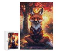 300 PCS Rompecabezas para Adolescentes Zen Meditating Fox Rompecabezas para Adultos, Decoración De Pared, Corte De Precisión, Cumpleaños