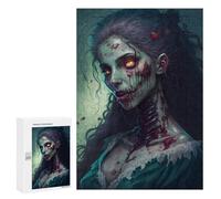 300 PCS Rompecabezas para Adolescentes Zombie Woman Portrait Rompecabezas para Adultos Juegos Familiares Desafío Difícil Ayuda A Ejercitar El Cerebro 300 PCS