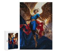 300 PCS Rompecabezas para Adultos Angel Michael with Sword and Golden Wings Rompecabezas para Adultos Juegos Familiares Regalos para Mujeres Interacción Entre Padres E Hijos 300 PCS