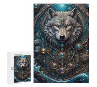 300 PCS Rompecabezas para Adultos Astral Guardian Wolf Rompecabezas para Adultos Juguetes Antiestrés Una Obra De Arte Difícil Y Desafiante 300 PCS