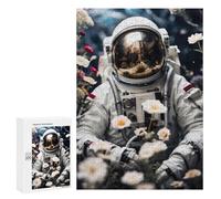 300 PCS Rompecabezas para Adultos Astronaut and Flowers Rompecabezas para Adultos Juegos Relajantes Corte De Precisión Cumpleaños Y Navidad 300 PCS
