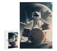 300 PCS Rompecabezas para Adultos Astronaut Drummer on The Moon -1 Rompecabezas para Adultos Juguetes Antiestrés Decoración del Hogar Cumpleaños Y Navidad 300 PCS