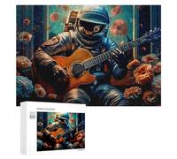 300 PCS Rompecabezas para Adultos Astronaut Serenades with Guitar Amidst Flowers Rompecabezas Juguetes Antiestrés Regalos para Mujeres Difíciles Y Desafiantes 300 PCS