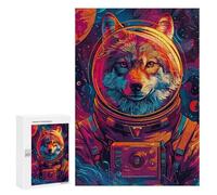 300 PCS Rompecabezas para Adultos Astronaut Space Wolf Rompecabezas para Adultos Juguete Decoración De Pared Mejora Los Recuerdos Regalos para Amigos Y Familiares 300 PCS