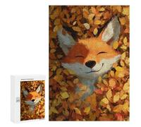 300 PCS Rompecabezas para Adultos Autumn Fox Portrait Rompecabezas para Adultos para La Diversión Familiar para Cumpleaños, Navidad, Juego De Desafío Único 300 PCS
