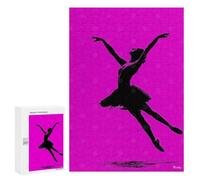 300 PCS Rompecabezas para Adultos Ballerina Silhouette - Elegant Dance on Pink Rompecabezas para Adultos Juego De Ingenio Pero Divertido Y Humorístico Actividades Divertidas En Casa, 300 PCS