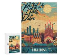 300 PCS Rompecabezas para Adultos Barcelona Dreamscape Rompecabezas para Adultos Juego De Ingenio Pero Divertido Y Humorístico Actividades Divertidas En Casa, 300 PCS