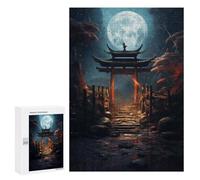 300 PCS Rompecabezas para Adultos Beautiful Torri Gate Moon Rompecabezas para Adultos Juego De Ingenio Pero Divertidos Y Regalos Humorísticos para Amigos Y Familiares 300 PCS