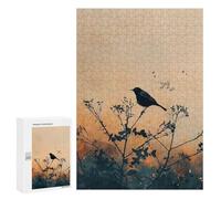 300 PCS Rompecabezas para Adultos Black Bird on Branch Silhouette Art Rompecabezas para Adultos Juego De Ingenio Pero Divertidos Y Regalos Humorísticos para Amigos Y Familiares 300 PCS