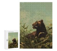 300 PCS Rompecabezas para Adultos Black Panther in Jungle Rompecabezas para Adultos Juguete Decoración De Pared Mejora Los Recuerdos Regalos para Amigos Y Familiares 300 PCS