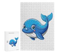 300 PCS Rompecabezas para Adultos Cartoon Blue Whale Illustration Rompecabezas para Adultos Juegos Divertidos Vacaciones En Casa Matar El Tiempo Regalos De Cumpleaños Y Únicos 300 PCS