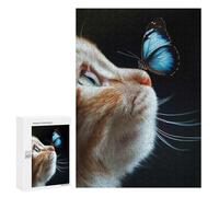 300 PCS Rompecabezas para Adultos Cat and Butterfly Rompecabezas para Adultos Juegos Familiares Regalos para Mujeres Interacción Entre Padres E Hijos 300 PCS