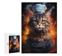300 PCS Rompecabezas para Adultos Cat Chef Cooking Painting Juego Familiar De Rompecabezas Análisis Y Lógica Interacción Entre Padres E Hijos 300 PCS