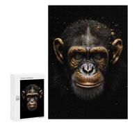 300 PCS Rompecabezas para Adultos Chimpanzee Gold Dark Rompecabezas para Adultos Juguete Decoración De Pared Mejora Los Recuerdos Regalos para Amigos Y Familiares 300 PCS