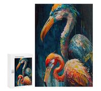 300 PCS Rompecabezas para Adultos Colored Flamingo Duo Rompecabezas para Adultos Juegos Divertidos Alivia El Estrés Desafiante De Completar 300 PCS