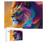 300 PCS Rompecabezas para Adultos Colorful Lion Art Print-13 Rompecabezas Juguetes Antiestrés Regalos para Mujeres Difíciles Y Desafiantes 300 PCS