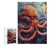 300 PCS Rompecabezas para Adultos Colorful Octopus Artwork -2 Rompecabezas para Adultos Juguetes Antiestrés Decoración del Hogar Cumpleaños Y Navidad 300 PCS