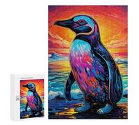 300 PCS Rompecabezas para Adultos Colorful Penguin Sunset Rompecabezas para Adultos Juegos De Relajación Regalo De Cumpleaños Cumpleaños Y Navidad 300 PCS