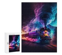 300 PCS Rompecabezas para Adultos Colorful Steam Train Journey Rompecabezas para Adultos Juguete Decoración De Pared Decoración 300 PCS
