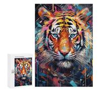 300 PCS Rompecabezas para Adultos Colorful Tiger Portrait -28 Rompecabezas para Adultos Juegos De Relajación Regalo De Cumpleaños Cumpleaños Y Navidad 300 PCS