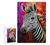 300 PCS Rompecabezas para Adultos Colorful Zebra Artwork Rompecabezas Juguetes Antiestrés Regalos para Mujeres Difíciles Y Desafiantes 300 PCS