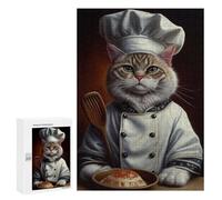 300 PCS Rompecabezas para Adultos Culinary Cat Chef -1 Rompecabezas para Adultos Juguete Decoración De Pared Decoración del Hogar 300 PCS