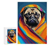 300 PCS Rompecabezas para Adultos Cute Blanket Pug Pixel Art Rompecabezas para Adultos Juguetes Antiestrés Una Obra De Arte Difícil Y Desafiante 300 PCS