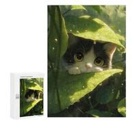300 PCS Rompecabezas para Adultos Cute Cat in Rain Forest Rompecabezas para Adultos Juego De Ingenio Pero Divertidos Y Regalos Humorísticos para Amigos Y Familiares 300 PCS