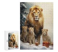 300 PCS Rompecabezas para Adultos Cute Lion Family Xmas Rompecabezas para Adultos Juguete Decoración De Pared Decoración del Hogar 300 PCS