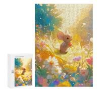 300 PCS Rompecabezas para Adultos Cute Mouse in Flower Field Rompecabezas para Adultos Juguete Decoración De Pared Decoración del Hogar 300 PCS