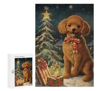 300 PCS Rompecabezas para Adultos Cute Vintage Poodle Xmas Rompecabezas para Adultos Juegos De Relajación Regalos para Mujeres Regalos De Cumpleaños 300 PCS