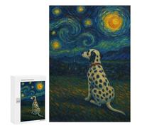 300 PCS Rompecabezas para Adultos Dalmatian Dog Starry Night Painting Rompecabezas para Adultos Juguetes De Bricolaje Decoración del Hogar Difíciles Y Desafiantes 300 PCS